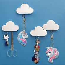 Load image into Gallery viewer, 6pcs Rainbow Horse Diamond Painting Keychain DIY Key Ring Pendants (YSK089)