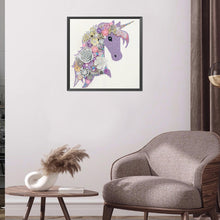 Load image into Gallery viewer, Diamond Painting - Partial Special Shaped - purple unicorn (30*30CM)