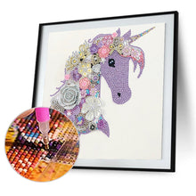 Load image into Gallery viewer, Diamond Painting - Partial Special Shaped - purple unicorn (30*30CM)