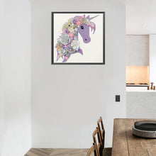 Load image into Gallery viewer, Diamond Painting - Partial Special Shaped - purple unicorn (30*30CM)