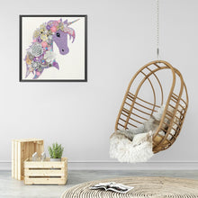 Load image into Gallery viewer, Diamond Painting - Partial Special Shaped - purple unicorn (30*30CM)