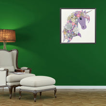 Load image into Gallery viewer, Diamond Painting - Partial Special Shaped - purple unicorn (30*30CM)
