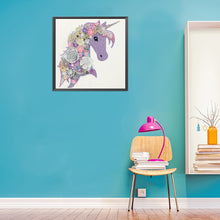 Load image into Gallery viewer, Diamond Painting - Partial Special Shaped - purple unicorn (30*30CM)