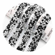 Load image into Gallery viewer, Self Adhesive Crystal Rhinestone Diamond Ribbon Sticker (Silver + Black)