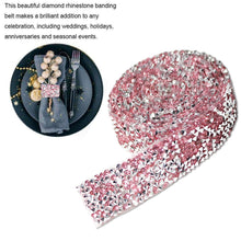 Load image into Gallery viewer, Self Adhesive Crystal Rhinestone Diamond Ribbon Sticker (Silver + Pink)
