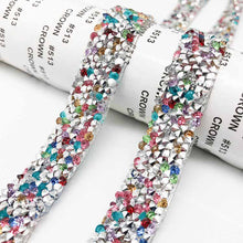Load image into Gallery viewer, Self Adhesive Crystal Rhinestone Diamond Ribbon DIY Sticker Tape (Color)