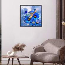 Load image into Gallery viewer, Diamond Painting - Partial Special Shaped - blue flower and bird (30*30CM)