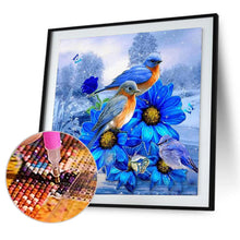 Load image into Gallery viewer, Diamond Painting - Partial Special Shaped - blue flower and bird (30*30CM)