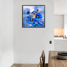 Load image into Gallery viewer, Diamond Painting - Partial Special Shaped - blue flower and bird (30*30CM)