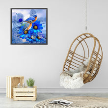 Load image into Gallery viewer, Diamond Painting - Partial Special Shaped - blue flower and bird (30*30CM)