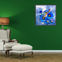 Load image into Gallery viewer, Diamond Painting - Partial Special Shaped - blue flower and bird (30*30CM)