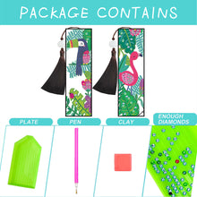 Load image into Gallery viewer, 2pcs DIY Diamond Painting Leather Bookmark Flamingo Tassel Crafts (FQY031)