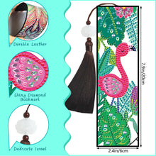 Load image into Gallery viewer, 2pcs DIY Diamond Painting Leather Bookmark Flamingo Tassel Crafts (FQY031)