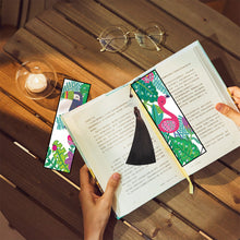 Load image into Gallery viewer, 2pcs DIY Diamond Painting Leather Bookmark Flamingo Tassel Crafts (FQY031)