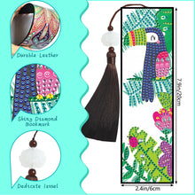 Load image into Gallery viewer, 2pcs DIY Diamond Painting Leather Bookmark Flamingo Tassel Crafts (FQY031)