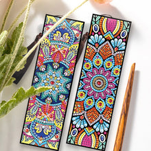 Load image into Gallery viewer, 2pcs DIY Diamond Painting Leather Bookmark Mandala Tassel Crafts (FQY041)