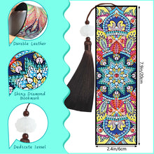 Load image into Gallery viewer, 2pcs DIY Diamond Painting Leather Bookmark Mandala Tassel Crafts (FQY041)