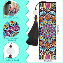 Load image into Gallery viewer, 2pcs DIY Diamond Painting Leather Bookmark Mandala Tassel Crafts (FQY041)
