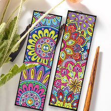 Load image into Gallery viewer, 2pcs DIY Diamond Painting Leather Bookmark Mandala Tassel Crafts (FQY044)