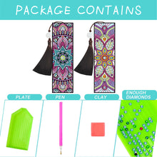 Load image into Gallery viewer, 2pcs DIY Diamond Painting Leather Bookmark Mandala Tassel Crafts (FQY047)
