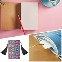 Load image into Gallery viewer, 2pcs DIY Diamond Painting Leather Bookmark Mandala Tassel Crafts (FQY047)
