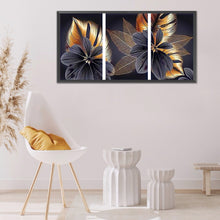 Load image into Gallery viewer, Diamond Painting - Full Round - black gold leaves (90*45CM)