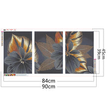 Load image into Gallery viewer, Diamond Painting - Full Round - black gold leaves (90*45CM)