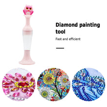Load image into Gallery viewer, Vase 5D Diamond Painting Point Drill Pen DIY Craft (Pink Owl no Drill)