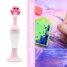 Load image into Gallery viewer, Vase 5D Diamond Painting Point Drill Pen DIY Craft (Pink Owl no Drill)