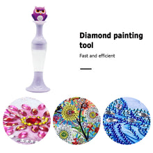 Load image into Gallery viewer, Vase 5D Diamond Painting Point Drill Pen DIY Craft (Purple Owl no Drill)