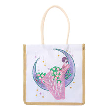 Load image into Gallery viewer, Moon Fairy Diamond Painting Handbag DIY Linen Shopping Storage Bag (AA1032)
