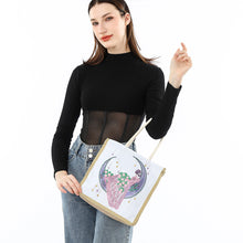 Load image into Gallery viewer, Moon Fairy Diamond Painting Handbag DIY Linen Shopping Storage Bag (AA1032)