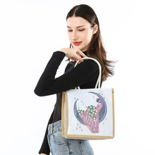 Load image into Gallery viewer, Moon Fairy Diamond Painting Handbag DIY Linen Shopping Storage Bag (AA1032)