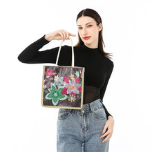 Load image into Gallery viewer, Flower Grass Diamond Painting Handbag DIY Linen Shopping Tote Bag (AA1035)