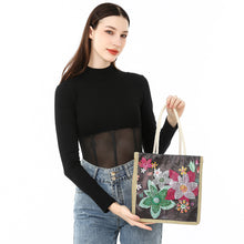 Load image into Gallery viewer, Flower Grass Diamond Painting Handbag DIY Linen Shopping Tote Bag (AA1035)