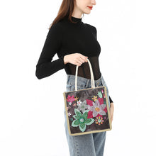 Load image into Gallery viewer, Flower Grass Diamond Painting Handbag DIY Linen Shopping Tote Bag (AA1035)