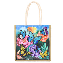 Load image into Gallery viewer, Butterfly Diamond Painting Handbag DIY Linen Shopping Tote Bag (AA1036)