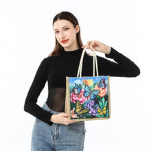Load image into Gallery viewer, Butterfly Diamond Painting Handbag DIY Linen Shopping Tote Bag (AA1036)