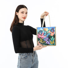 Load image into Gallery viewer, Butterfly Diamond Painting Handbag DIY Linen Shopping Tote Bag (AA1036)
