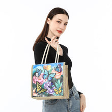 Load image into Gallery viewer, Butterfly Diamond Painting Handbag DIY Linen Shopping Tote Bag (AA1036)