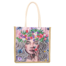 Load image into Gallery viewer, Flower Fairy Diamond Painting Handbag DIY Linen Shopping Tote Bag (AA1037)