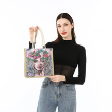 Load image into Gallery viewer, Flower Fairy Diamond Painting Handbag DIY Linen Shopping Tote Bag (AA1037)