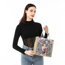 Load image into Gallery viewer, Flower Fairy Diamond Painting Handbag DIY Linen Shopping Tote Bag (AA1037)