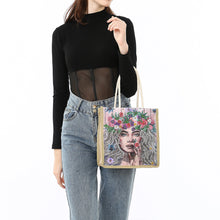 Load image into Gallery viewer, Flower Fairy Diamond Painting Handbag DIY Linen Shopping Tote Bag (AA1037)