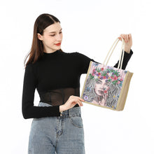 Load image into Gallery viewer, Flower Fairy Diamond Painting Handbag DIY Linen Shopping Tote Bag (AA1037)