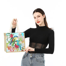 Load image into Gallery viewer, Blue Tit Diamond Painting Handbag DIY Linen Shopping Tote Bag (AA1038)