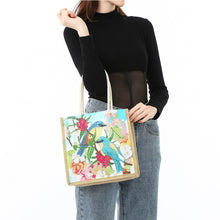 Load image into Gallery viewer, Blue Tit Diamond Painting Handbag DIY Linen Shopping Tote Bag (AA1038)