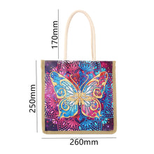 Load image into Gallery viewer, Butterfly Diamond Painting Handbag DIY Linen Shopping Tote Bag (AA1039)
