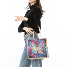 Load image into Gallery viewer, Butterfly Diamond Painting Handbag DIY Linen Shopping Tote Bag (AA1039)