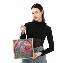 Load image into Gallery viewer, Peacock Diamond Painting Handbag DIY Linen Shopping Tote Bag (AA1040)